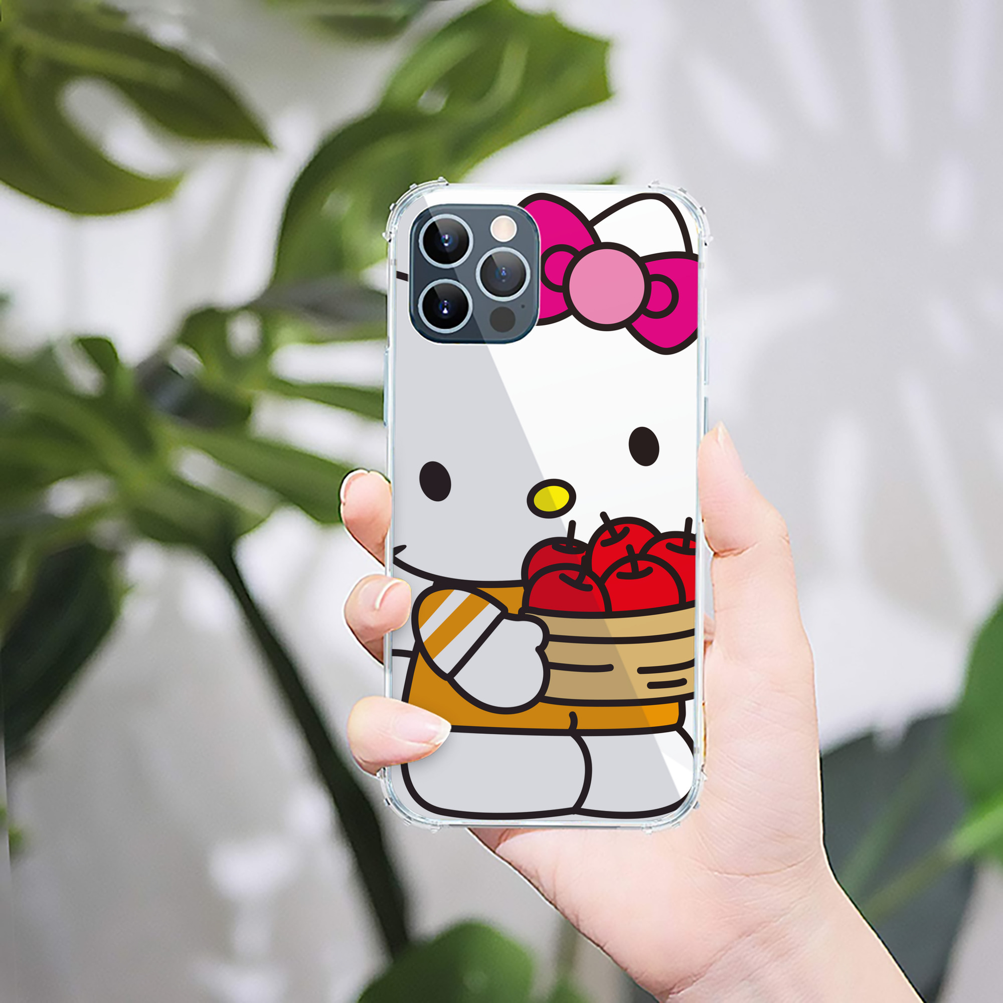 （画像用） Hello Kitty ハローキティ 【iPhone 12シリーズ対応】透明スマホケース（クリアソフトケース）